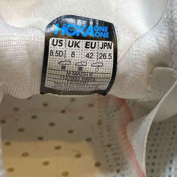 HOKA ONE ONE MACH 5 - Men’s Running Shoes - SIZE 8.5D - Picture 11 of 11